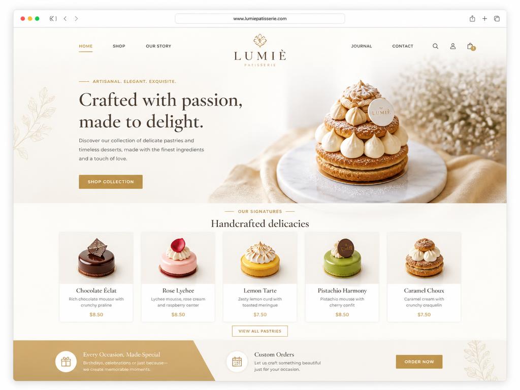 Pâtisserie / Bakery Website design preview