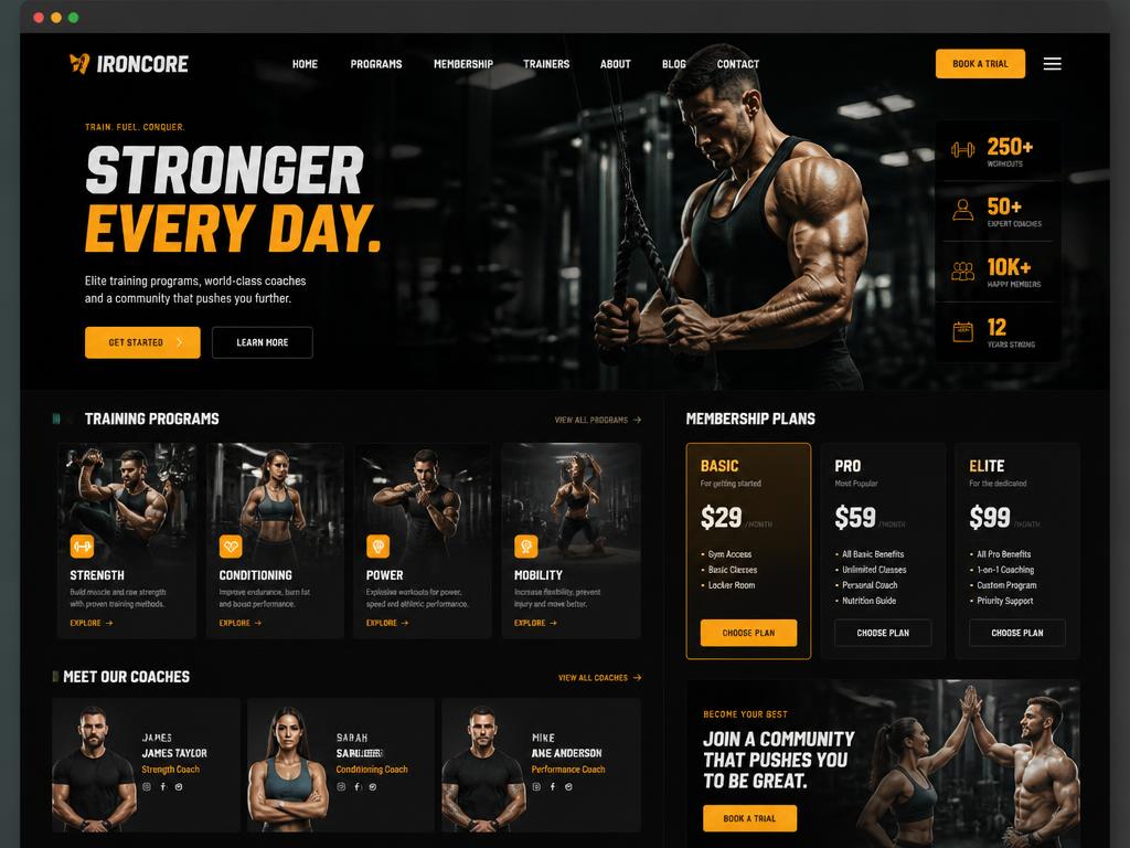 Gym / Fitness Website design preview