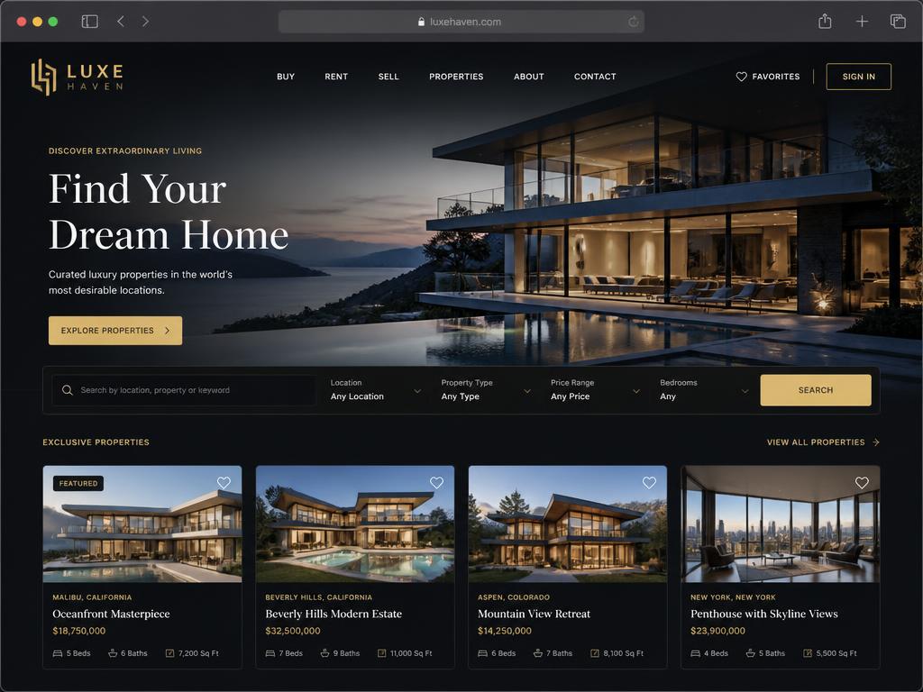 Real Estate Website design preview